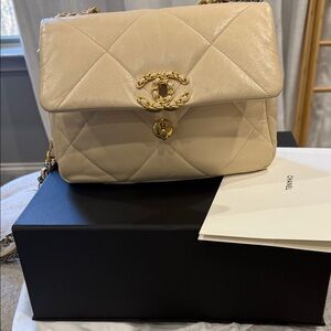 Chanel Beige Quilted Shoulder Bag